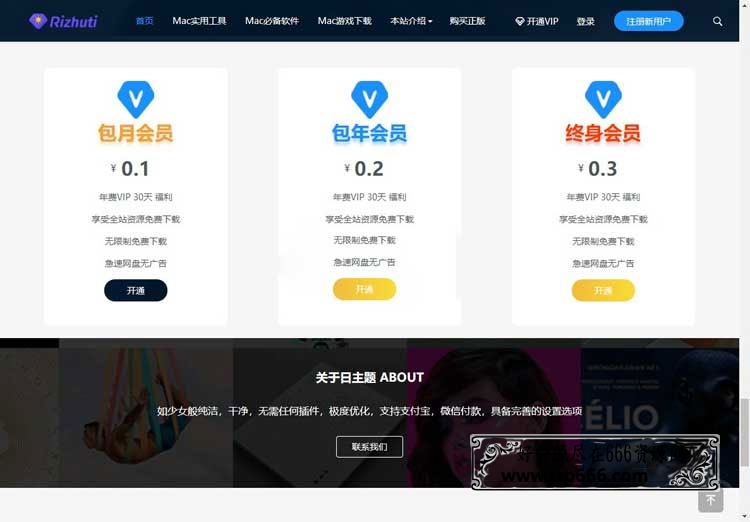 WordPress高端日主题Rizhuti3.2免授权版 虚拟资源下载网站源码