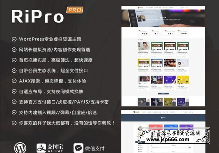 WordPress主题RiPro 4.6版资源下载模板